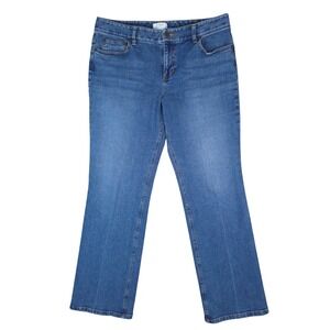 Ann Taylor LOFT Jeans Women 10 Blue Straight Leg Stretch Denim Casual Minimalist